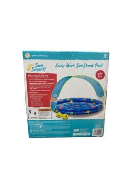Lazy River Sunshade Pool With Removable Canopy & Duck Toys For Kids - 42" Inflat